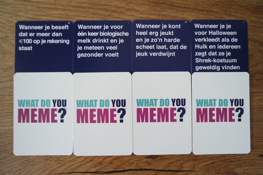 What do you meme tekstkaarten